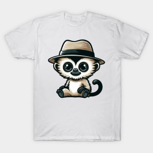 Stylish Gibbon with Hat T-Shirt